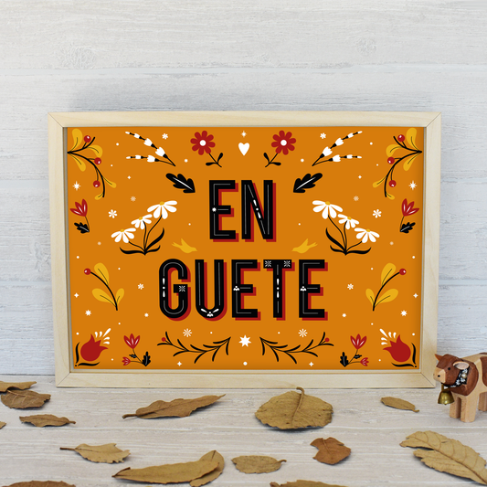 En Guete (orange) Art Print