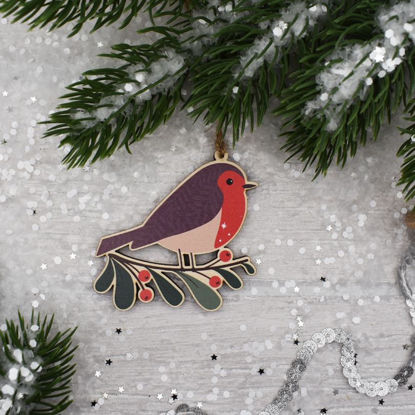 Little Robin Wooden Decoration