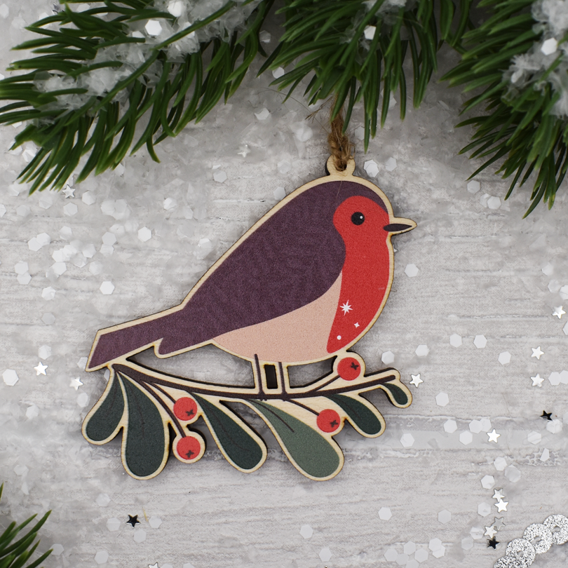 Little Robin Wooden Decoration