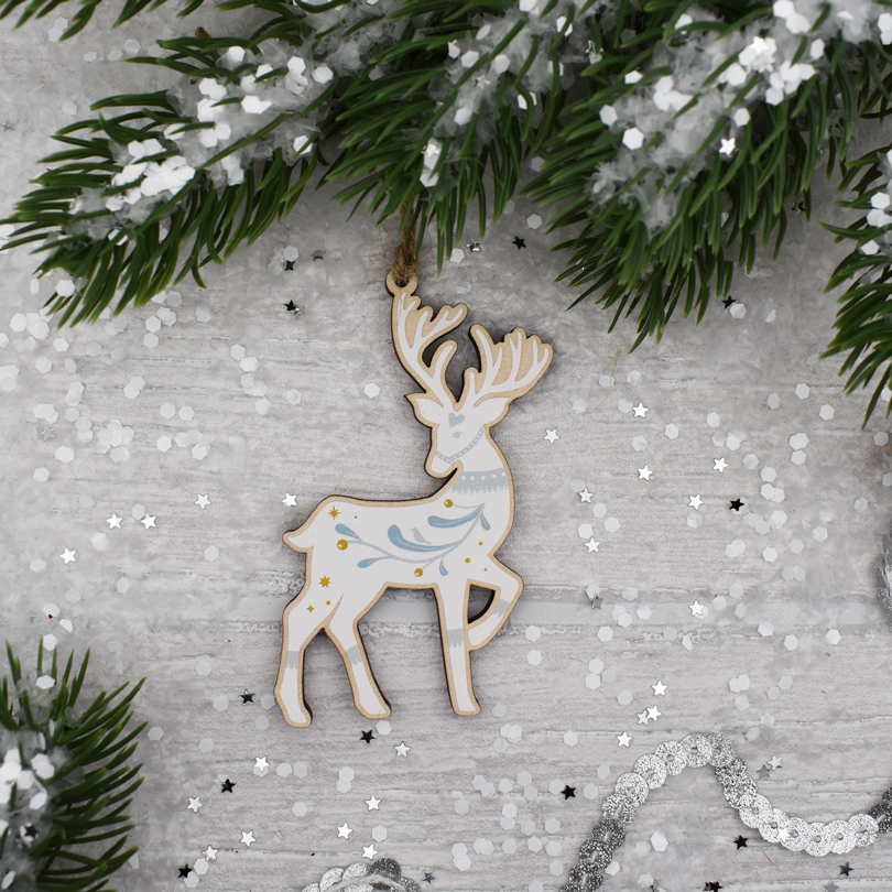 "Winter Deer" Dekoration aus Holz