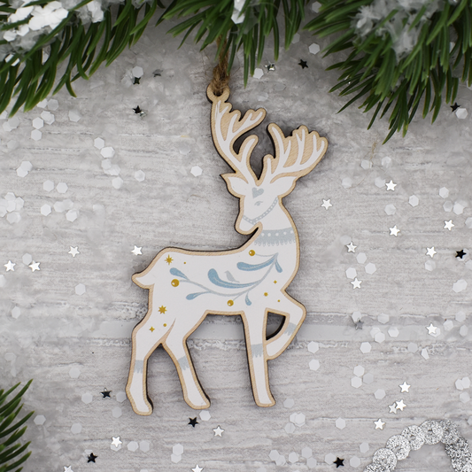 "Winter Deer" Dekoration aus Holz